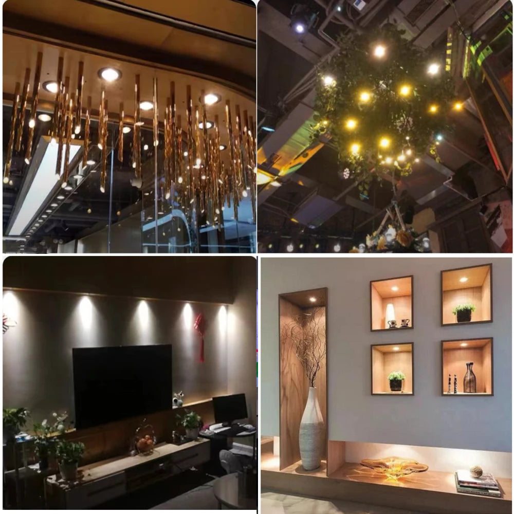 Mini LED 12V Recessed Ceiling Downlights 1W Dimmable Spotlight Black White Showcase Bedroom Party KTV DJ DIY Stairs Spot Lights
